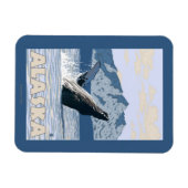 AlaskaHumpback Whale Vintage Travel Poster Magneet (Horizontaal)