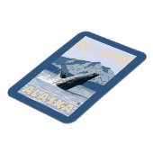 AlaskaHumpback Whale Vintage Travel Poster Magneet (Linkerzijde)