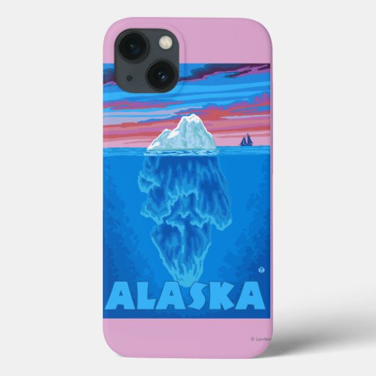 AlaskaIceberg Vintage Travel Poster Case-Mate iPhone Case (Achterkant)