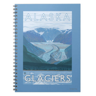 AlaskaLarge Glacier Scene Vintage Travel Notitieboek