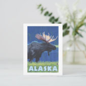 AlaskaMoonlight Moose Briefkaart (Staand voorkant)