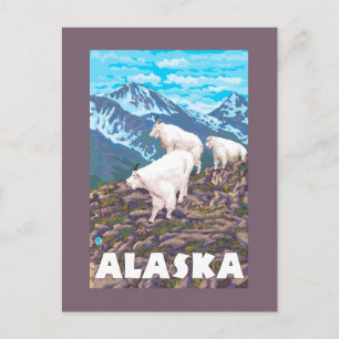 AlaskaMountain Goats Vintage Travel Poster Briefkaart