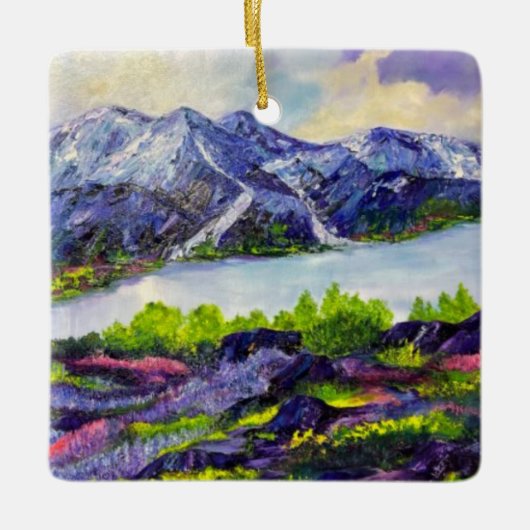 Alaskan Alpna Love céramique ornement (Devant)