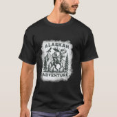 Alaskan Avontuur Bigfoot Riding Moose Grappig Outd T-shirt (Voorkant)