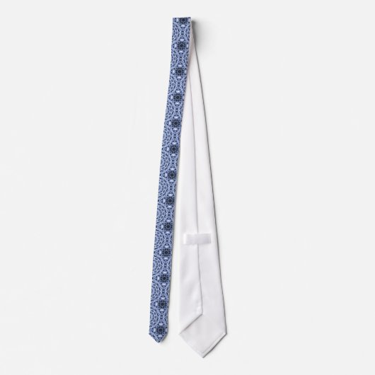 Alaskan Blue/White Custom Native Tribal Pattern Stropdas (Achterkant)