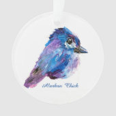 Alaskan Chick acrylic ornament w/QR_no Holid (devant)