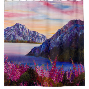 Alaskan Cotton Candy Mountain Douche rideau
