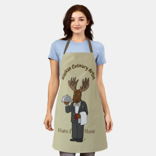Alaskan Culinaire Kunstenaars Maitre d'Moose Apron Schort