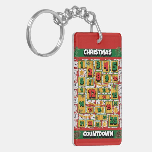 Alaskan Dog Counting Kerstmis Advent Calendar Sleutelhanger (Voorkant Links)