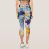 Alaskan Drazy Daisies Capri Yoga Leggings (Verso)