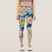 Alaskan Drazy Daisies Capri Yoga Leggings (Recto)