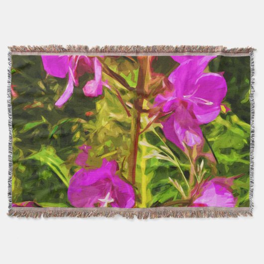 Alaskan Fireweed Pink Wildflower Abstract Deken (Voorkant)