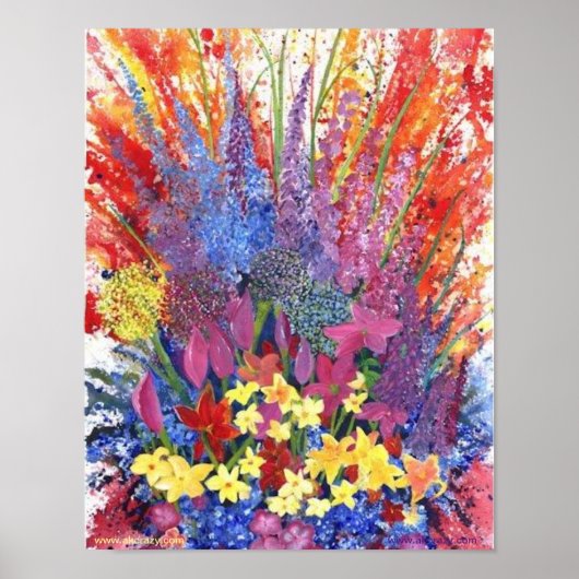 Alaskan Floral Explosion Matte Poster (Voorkant)