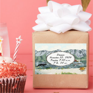 Alaskan-geboorterecord voor baby's rechthoekige sticker