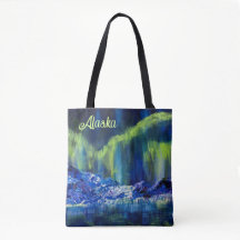 Alaskan Glacial Reflections & Borealis canvas tas