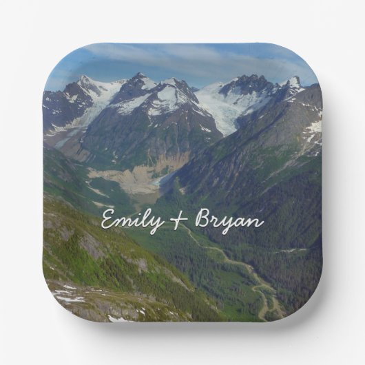 Alaskan Glacier-Carved Valley Papieren Bordje (Voorkant)