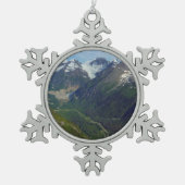 Alaskan Glacier-Carved Valley Tin Sneeuwvlok Ornament (Voorkant)