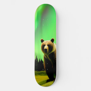 Alaskan Grizzly Beer en Green Aurora Borealis Skateboard