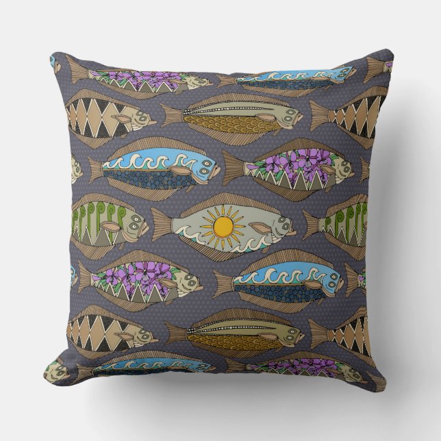 Alaskan halibut schemk kussen (Voorkant)