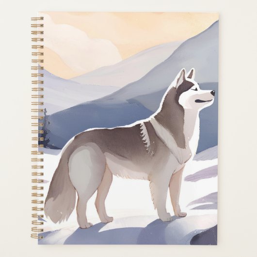 Alaskan Husky | Dog Mountain Watercolor (Devant)