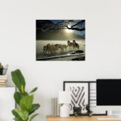 Alaskan Husky Dog Sled Race Poster (Thuiskantoor)