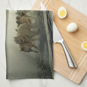 Alaskan Husky Dog Sled Race Theedoek (Quarter Fold)