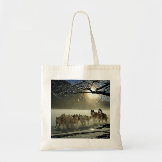 Alaskan Husky Dog Sled Race Tote Bag (Voorkant)