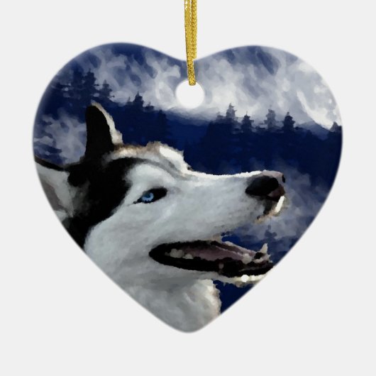 Alaskan Husky Keramisch Ornament (Voorkant)