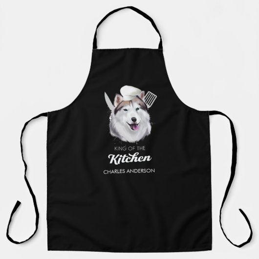 Alaskan husky King of the Kitchen Cooking Dog Chef Schort (Voorkant)