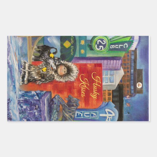 Alaskan Husky Kisses sticker (Voorkant)