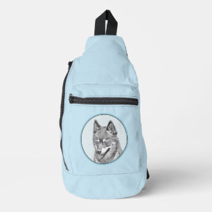 Alaskan Klee Kai AKK Husky Schilderij Mopshond Kun Sling Bag