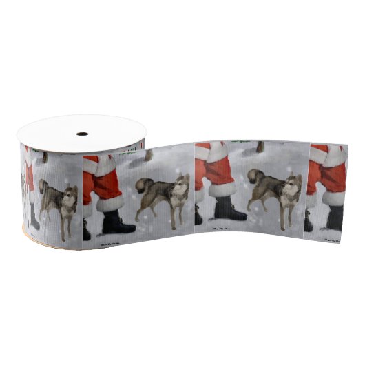 Alaskan Klee Kai Gelooft Kerstmis Grosgrain Lint (Spoel)