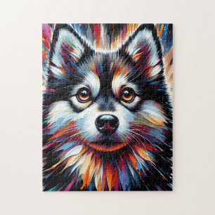 Alaskan Klee Kai-hond Acrylprint Kleurrijk Legpuzzel
