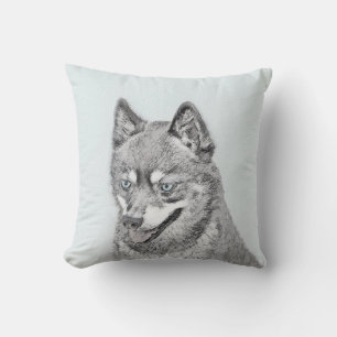 Alaskan Klee Kai Painting - Cute Original Dog Art Buitenkussen
