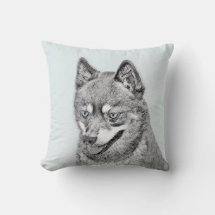 Alaskan Klee Kai Painting - Cute Original Dog Art Kussen