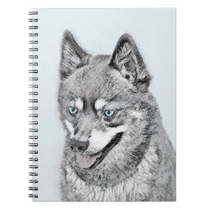 Alaskan Klee Kai Painting - Cute Original Dog Art Notitieboek