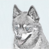 Alaskan Klee Kai Painting - Cute Original Dog Art Sticker (Voorkant)