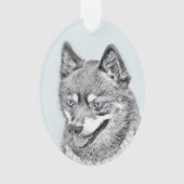Alaskan Klee Kai Peinture - Cute Original Chien Ar (devant)