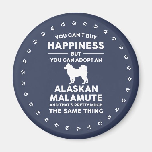 Alaskan Malamute Adoption Happiness Magneet (Voorkant)