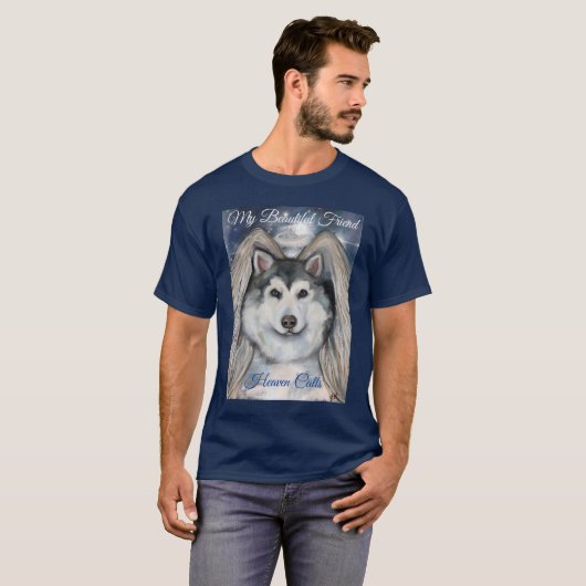 Alaskan Malamute Angel T-shirt (Voorkant volledig)