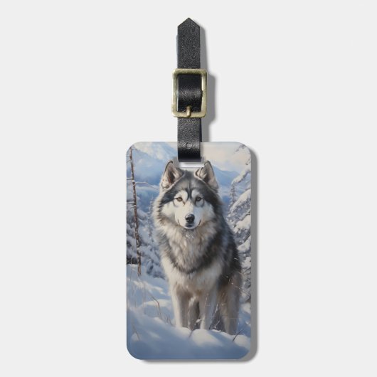 Alaskan Malamute Bagagelabel (Voorkant verticaal)