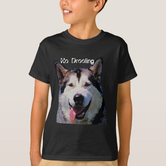 Alaskan Malamute Boys T-Shirt "No Drooling" (Voorkant)