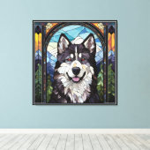 Alaskan Malamute Canvas Art (Insitu (Houten vloer))