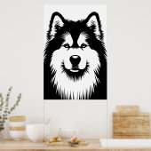 Alaskan Malamute Chic & Stunning Pop Art Poster (Keuken)