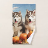 Alaskan Malamute Chiot Automne Citrouille délice (Serviette à main)
