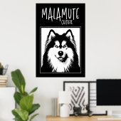 Alaskan Malamute Culture Edgy Pop Art Poster (Bureau à domicile)