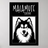 Alaskan Malamute Culture Edgy Pop Art Poster (Devant)