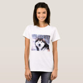 Alaskan Malamute Design door Artist SteJhourre T-shirt (Voorkant volledig)