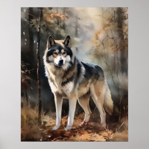 Alaskan Malamute Dog Art Imprimer Poster