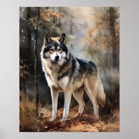 Alaskan Malamute Dog Art Imprimer Poster (Devant)